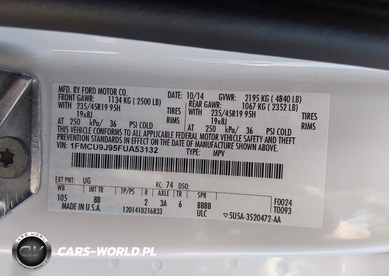 2015 Ford Escape Titanium VIN:1FMCU9J95FUA53132 - 9
