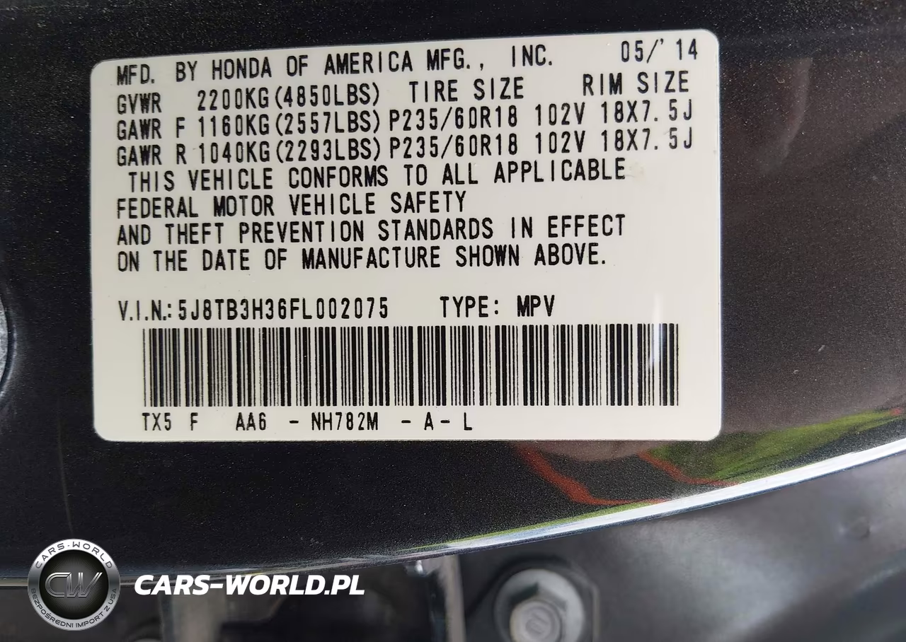 2015 Acura Rdx VIN:5J8TB3H36FL002075 - 9