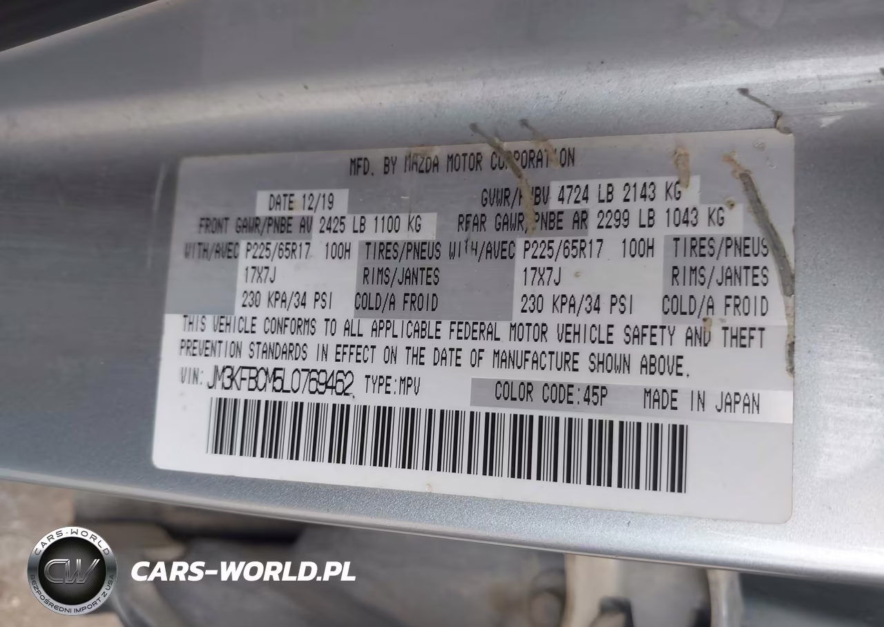 2020 Mazda Cx-5 Touring VIN:JM3KFBCM5L0769462 - 9