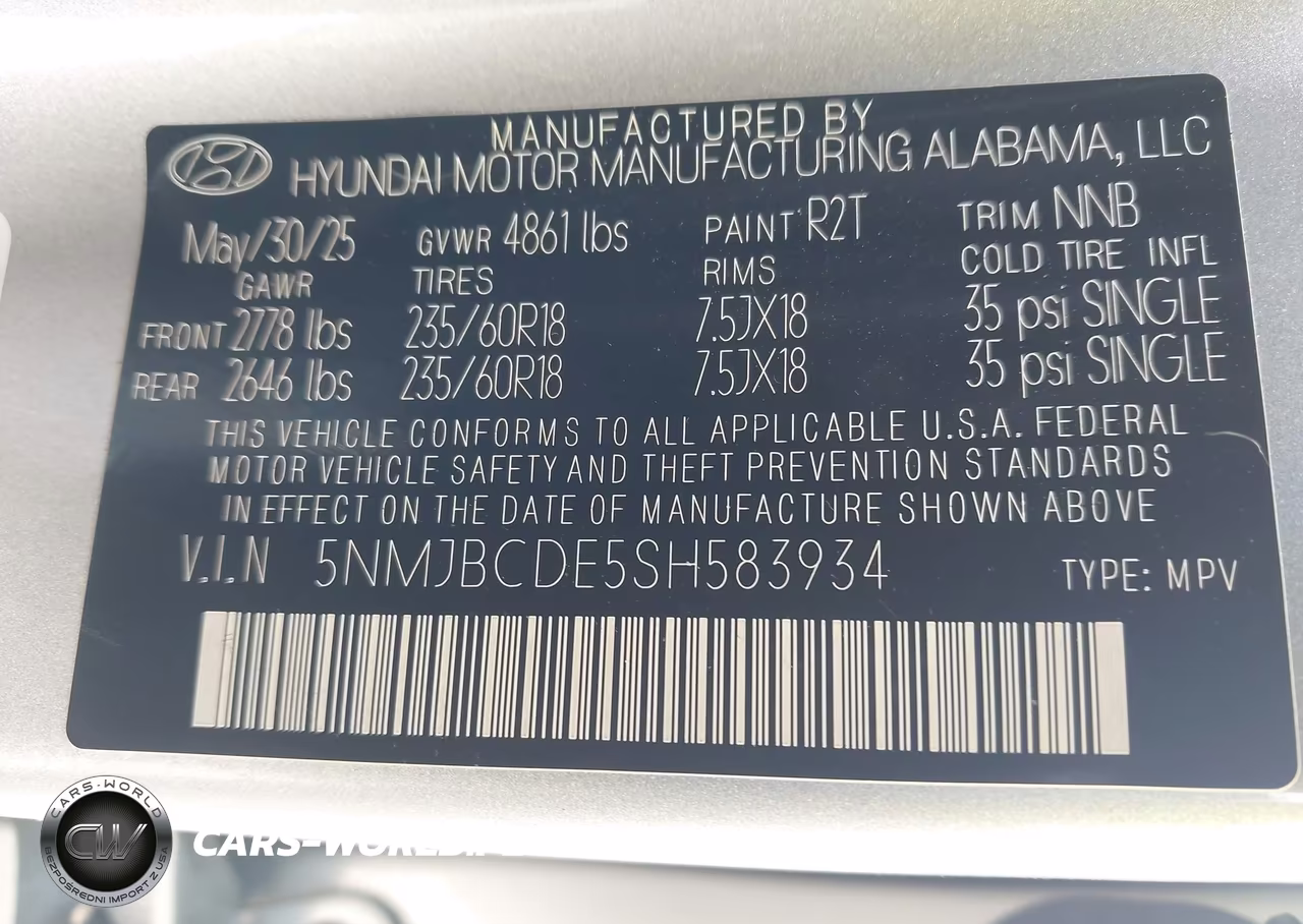 2025 Hyundai Tucson Sel VIN:5NMJBCDE5SH583934 - 9