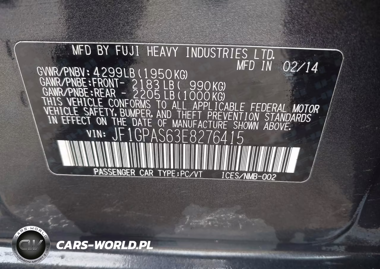 2014 Subaru Impreza 2.0I Sport Limited VIN:JF1GPAS63E8276415 - 9