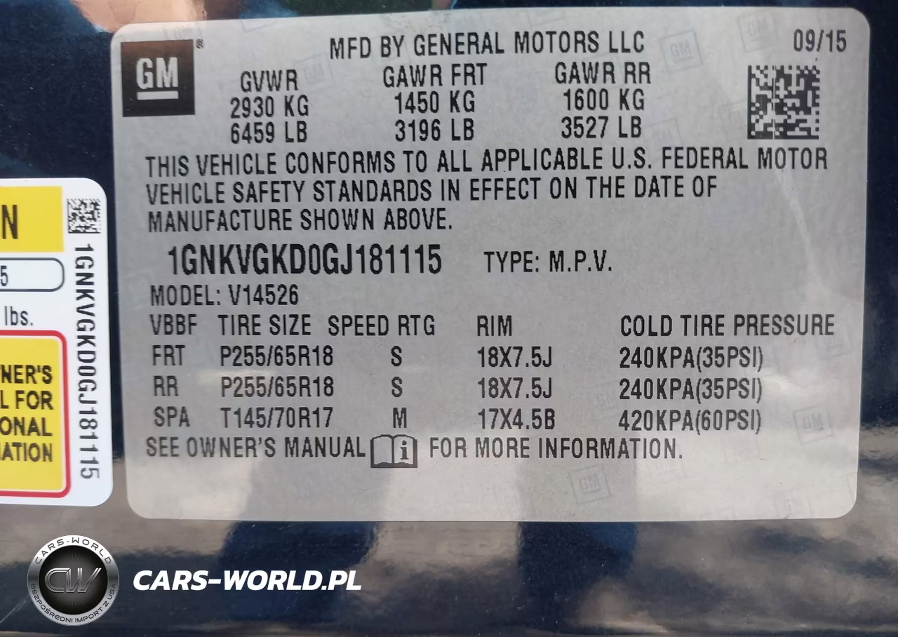 2016 Chevrolet Traverse 1Lt VIN:1GNKVGKD0GJ181115 - 9