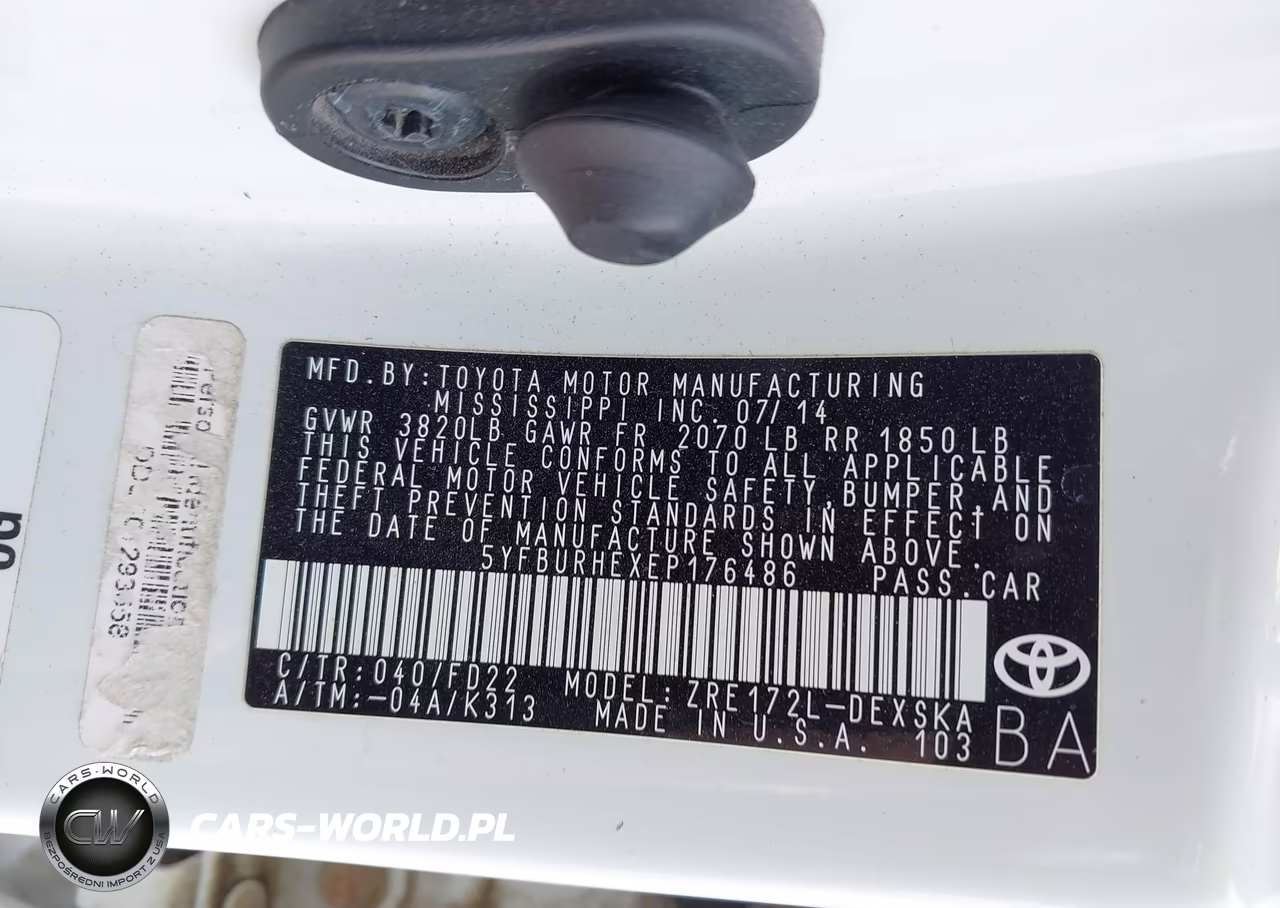 2014 Toyota Corolla S VIN:5YFBURHEXEP176486 - 9