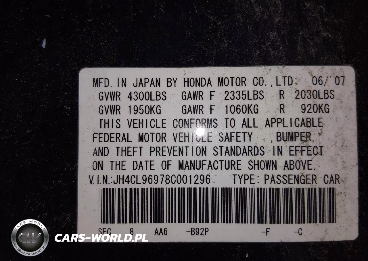 2008 Acura Tsx VIN:JH4CL96978C001296 - 9