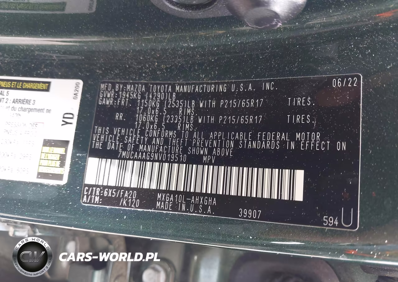 2022 Toyota Corolla Cross Le VIN:7MUCAAAG9NV019510 - 9
