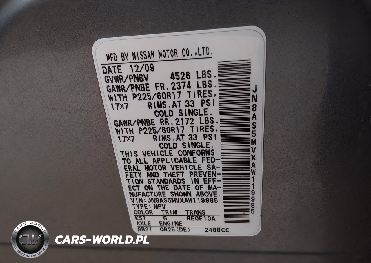 2010 Nissan Rogue Sl VIN:JN8AS5MVXAW119985 - 9