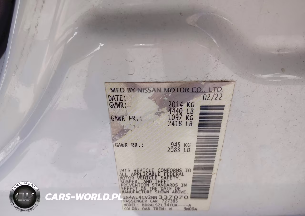 2022 Nissan Altima Sr Vc-Turbo Fwd VIN:1N4AL4CV2NN337070 - 9