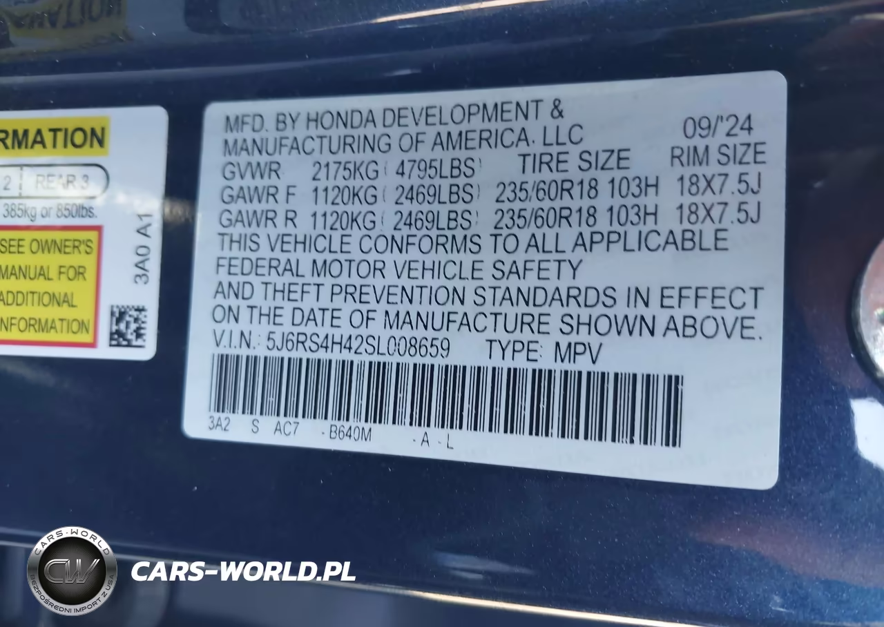 2025 Honda Cr-V Ex Awd VIN:5J6RS4H42SL008659 - 9