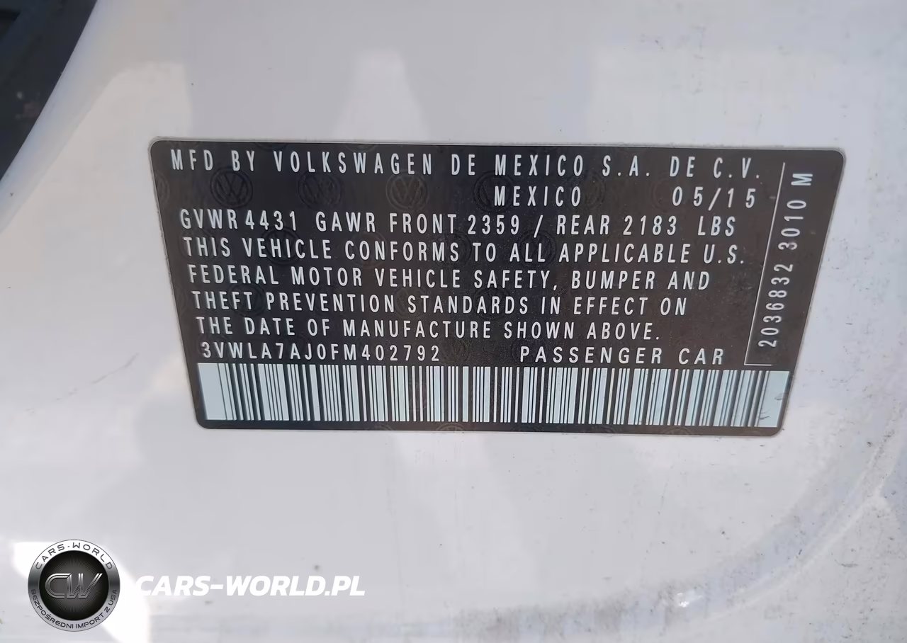 2015 Volkswagen Jetta 2.0L Tdi Se VIN:3VWLA7AJ0FM402792 - 9