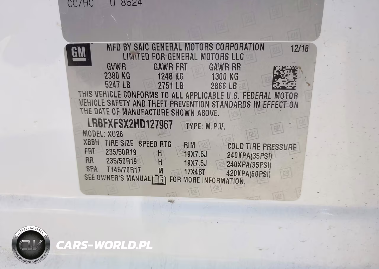 2017 Buick Envision Premium Ii VIN:LRBFXFSX2HD127967 - 9