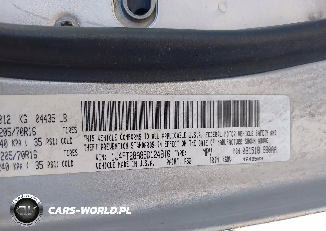 2009 Jeep Patriot Sport VIN:1J4FT28A89D124916 - 9