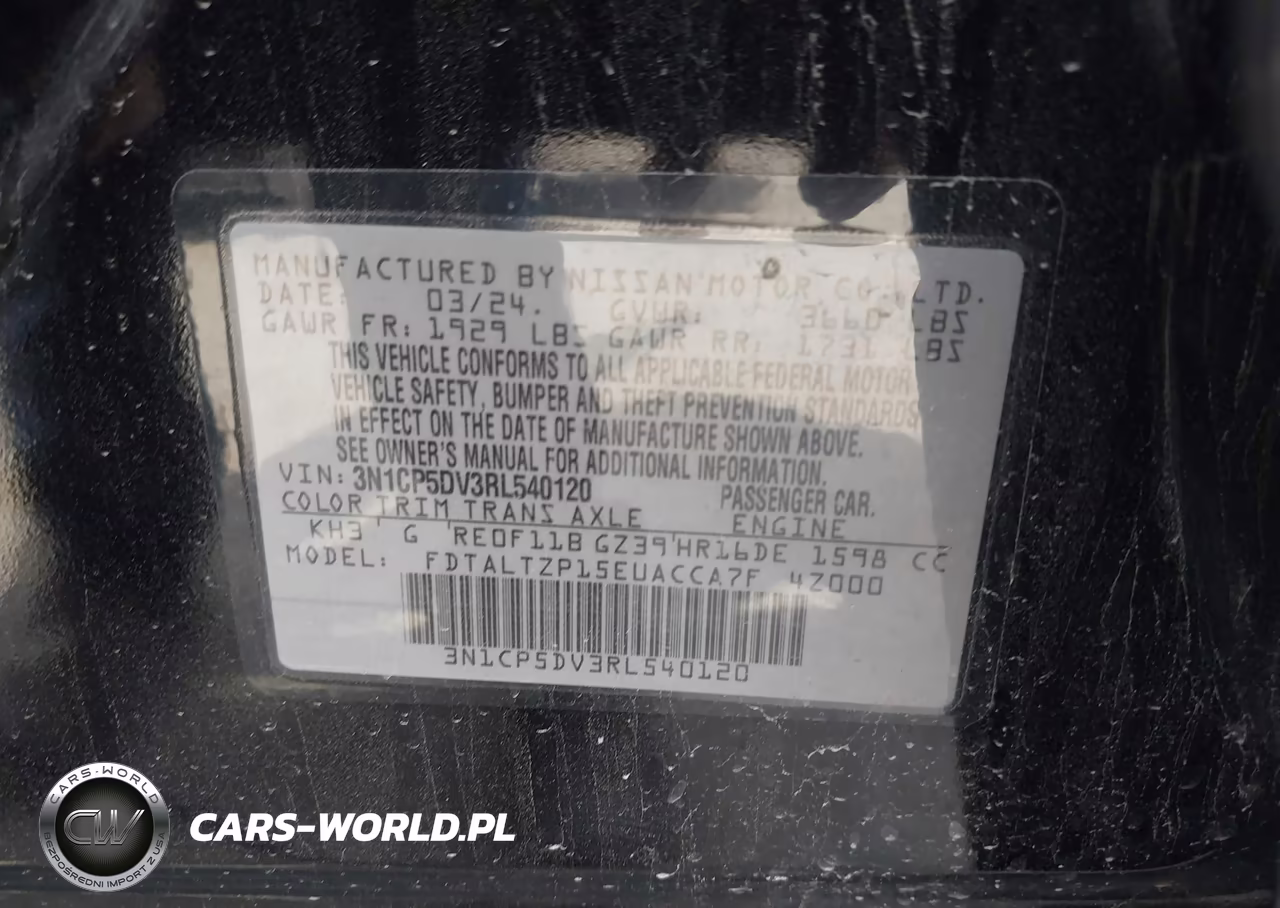 2024 Nissan Kicks Sr Xtronic Cvt VIN:3N1CP5DV3RL540120 - 9