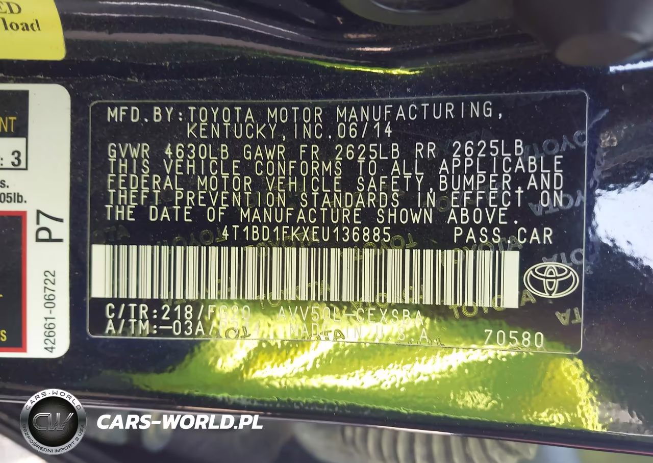 2014 Toyota Camry Hybrid Se Limited Edition VIN:4T1BD1FKXEU136885 - 9