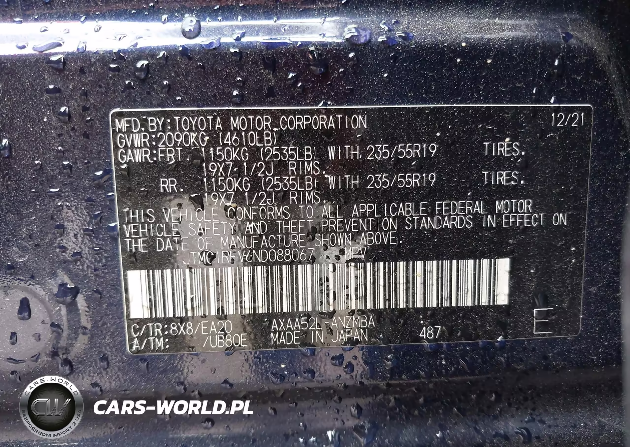 2022 Toyota Rav4 Xle Premium VIN:JTMC1RFV6ND088067 - 9