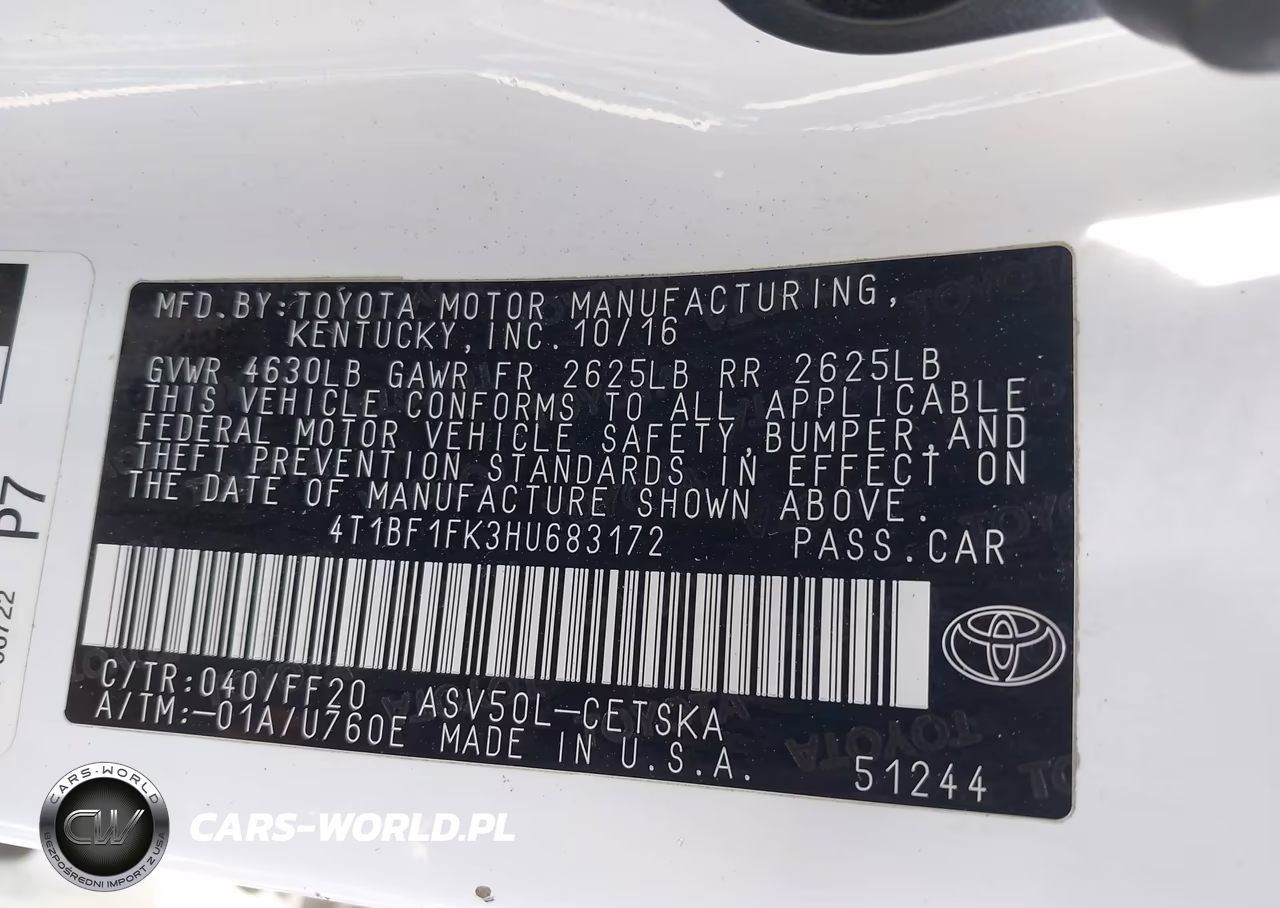 2017 Toyota Camry Se VIN:4T1BF1FK3HU683172 - 9