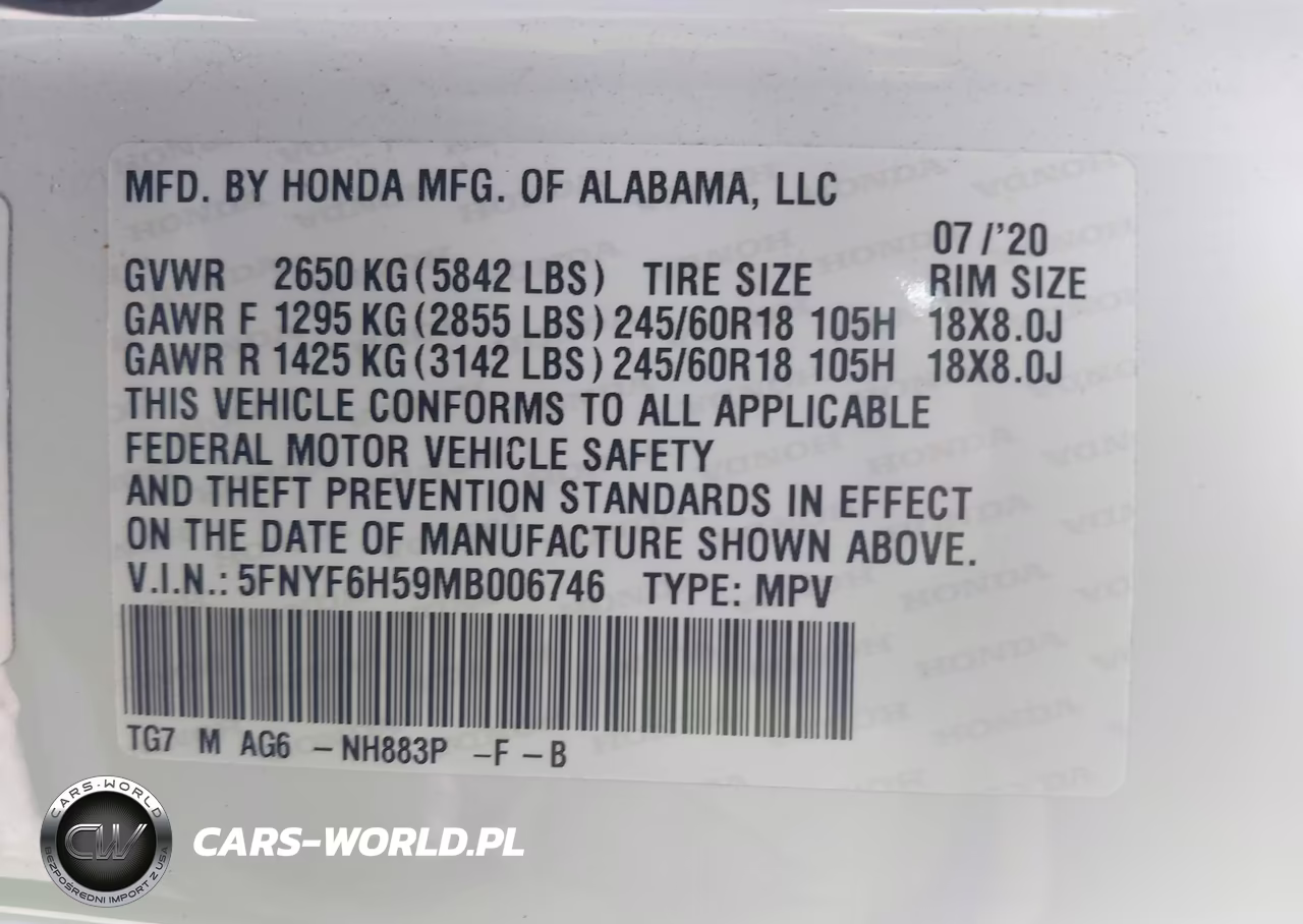 2021 Honda Pilot Awd Ex-L VIN:5FNYF6H59MB006746 - 9