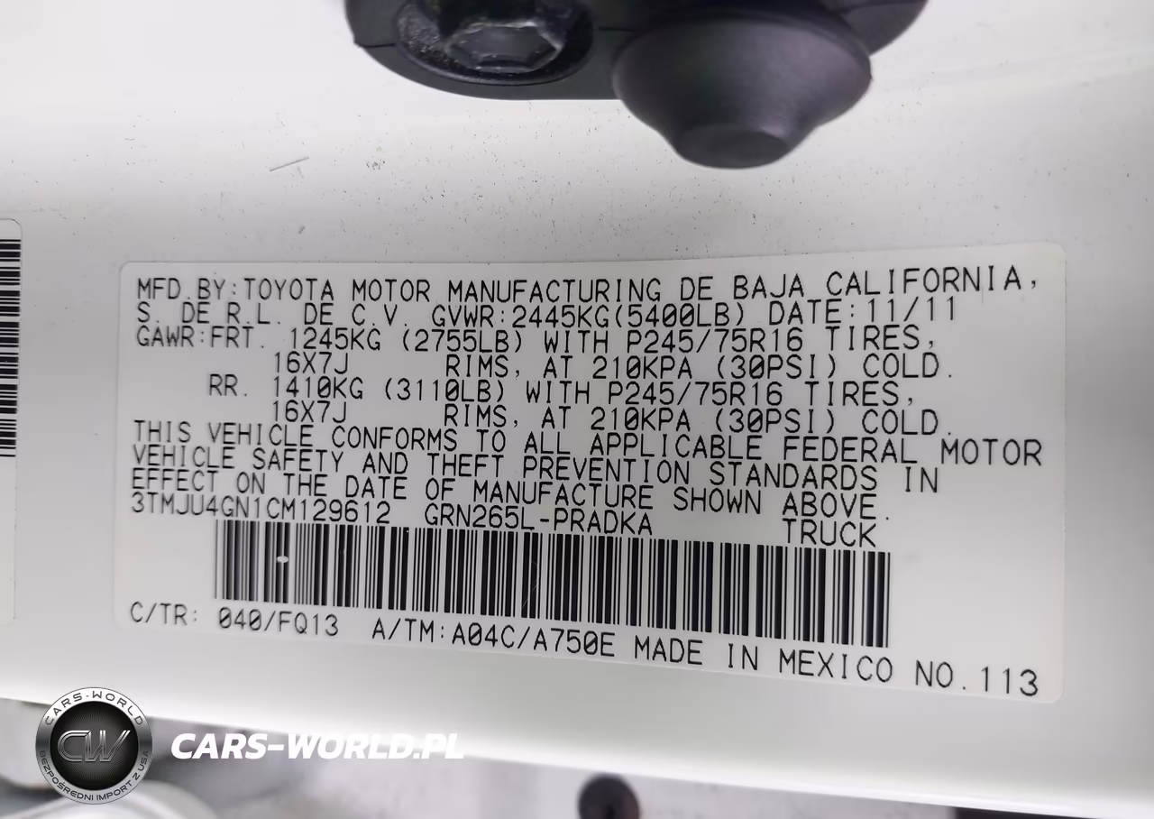 2012 Toyota Tacoma Prerunner V6 VIN:3TMJU4GN1CM129612 - 9