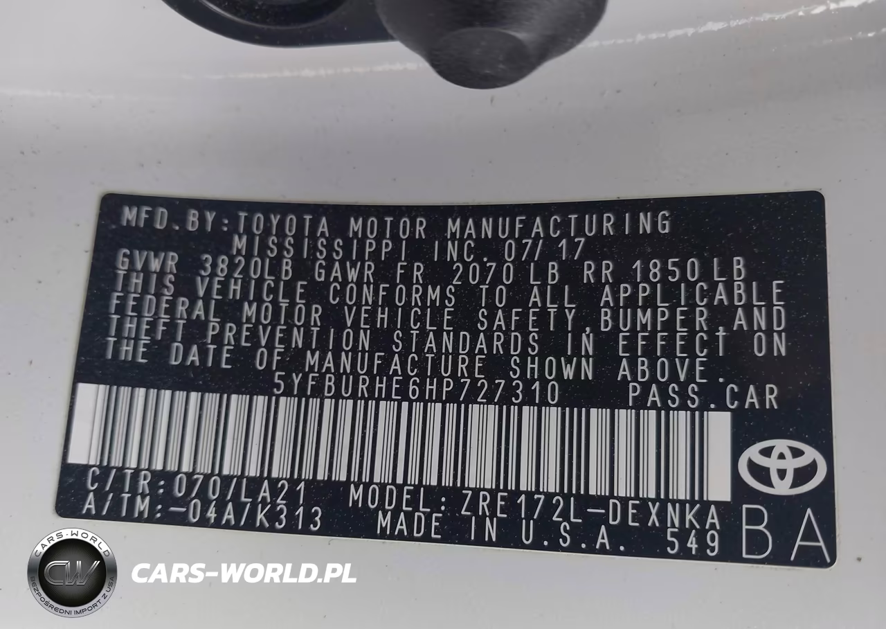 2017 Toyota Corolla Xle VIN:5YFBURHE6HP727310 - 9