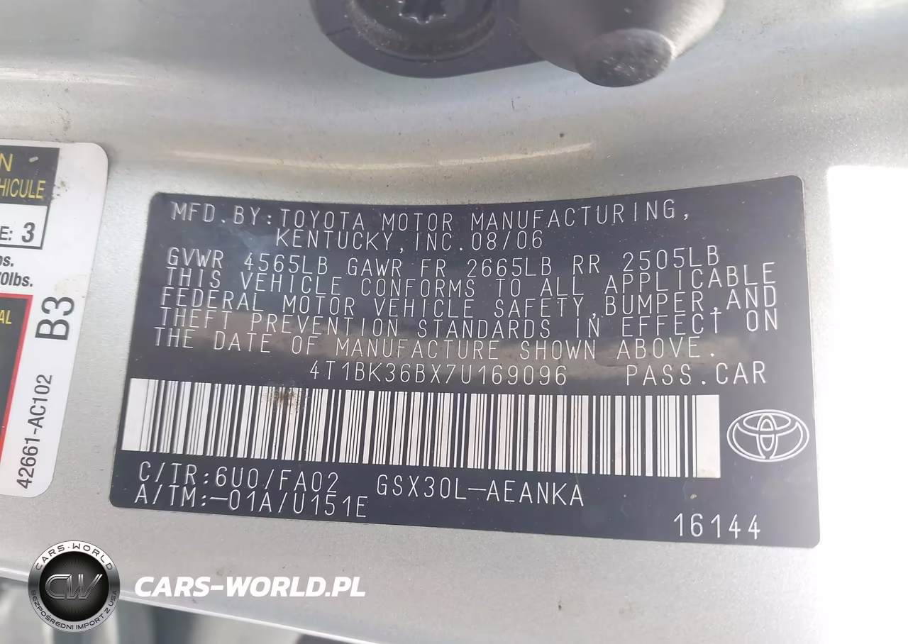 2007 Toyota Avalon Xl VIN:4T1BK36BX7U169096 - 9