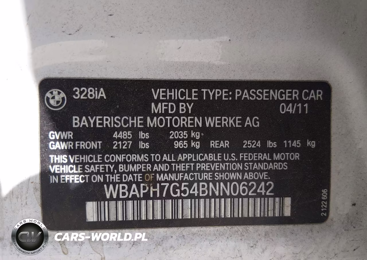 2011 BMW 328I VIN:WBAPH7G54BNN06242 - 9