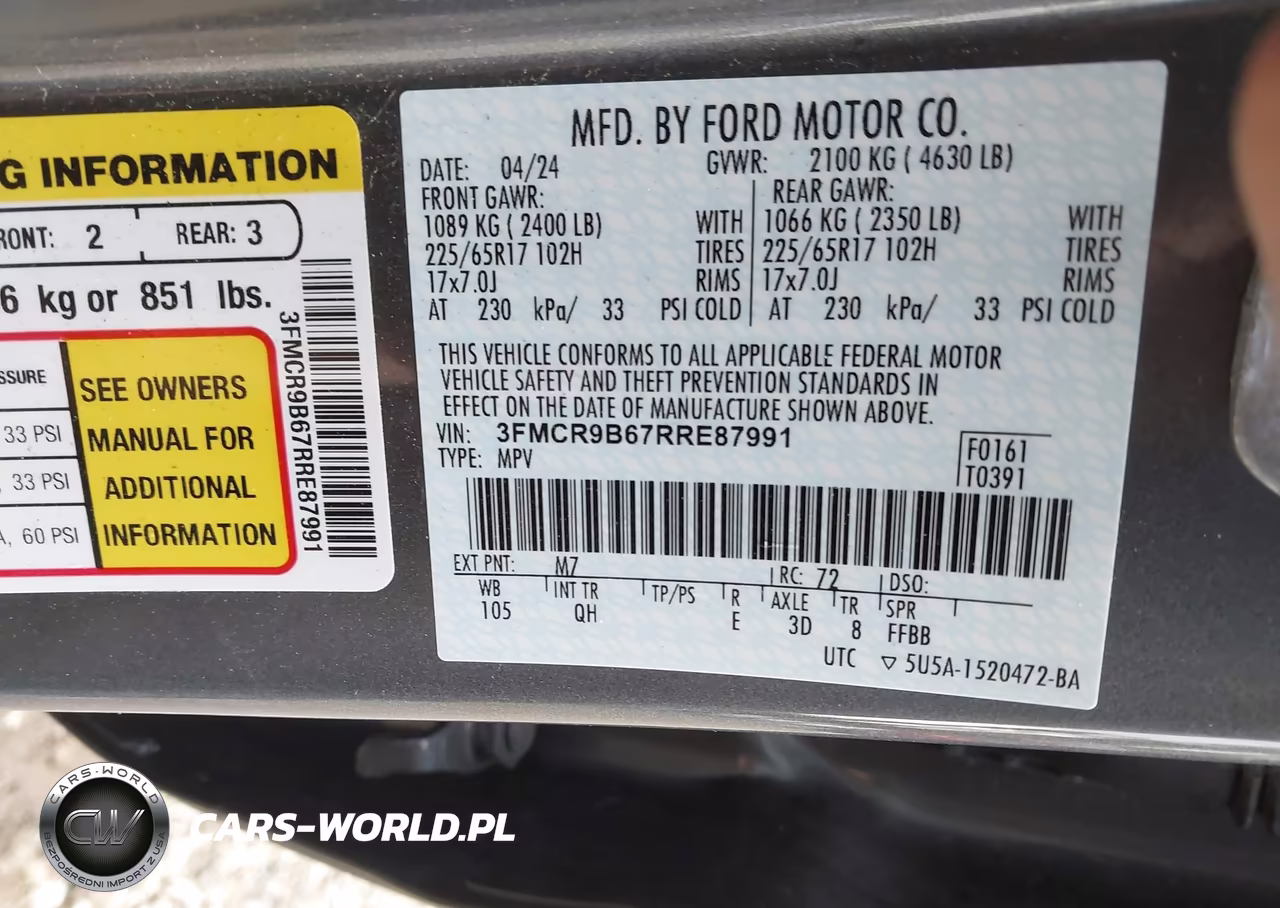 2024 Ford Bronco Sport Big Bend VIN:3FMCR9B67RRE87991 - 9