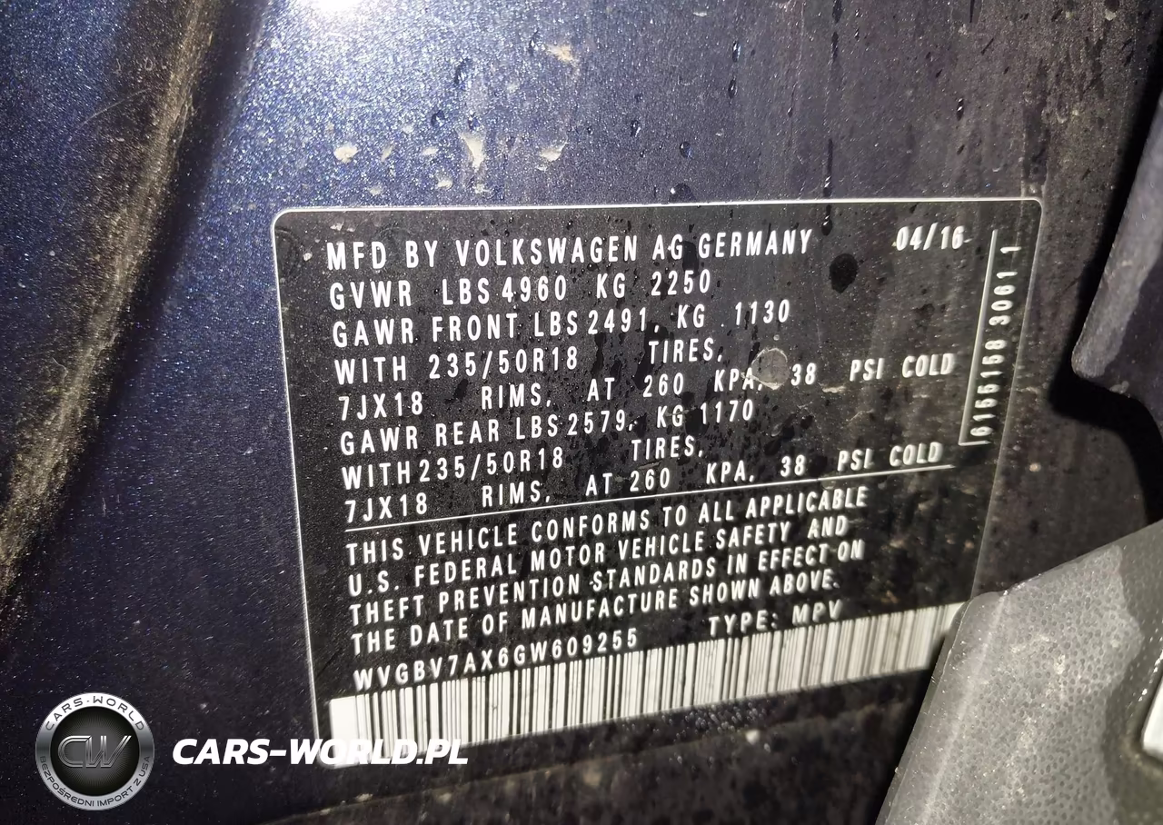 2016 Volkswagen Tiguan Se VIN:WVGBV7AX6GW609255 - 9