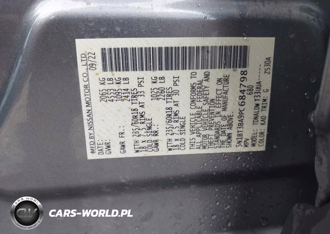 2023 Nissan Rogue Sv Fwd VIN:5N1BT3BA9PC684798 - 9