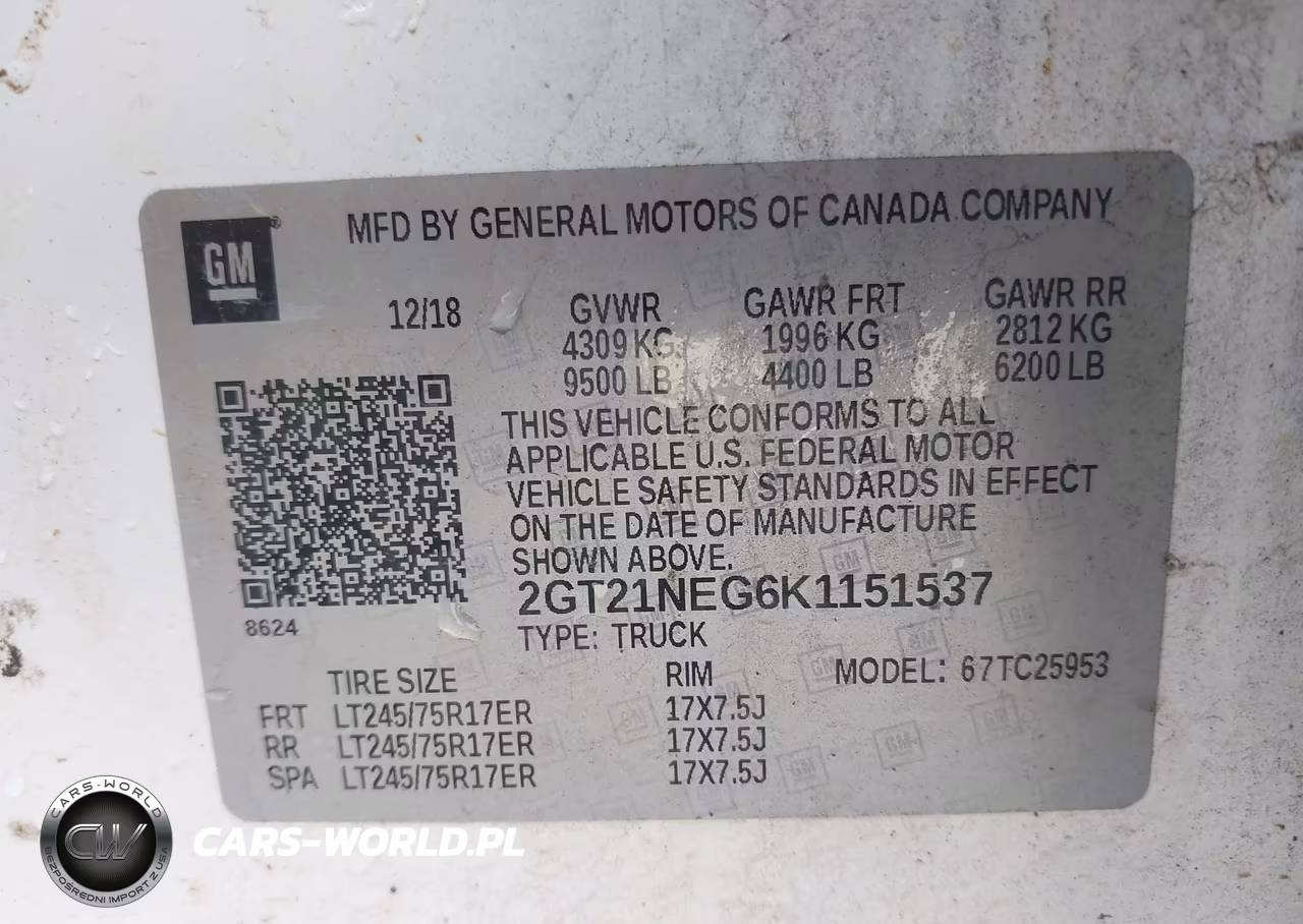 2019 GMC Sierra 2500Hd VIN:2GT21NEG6K1151537 - 9