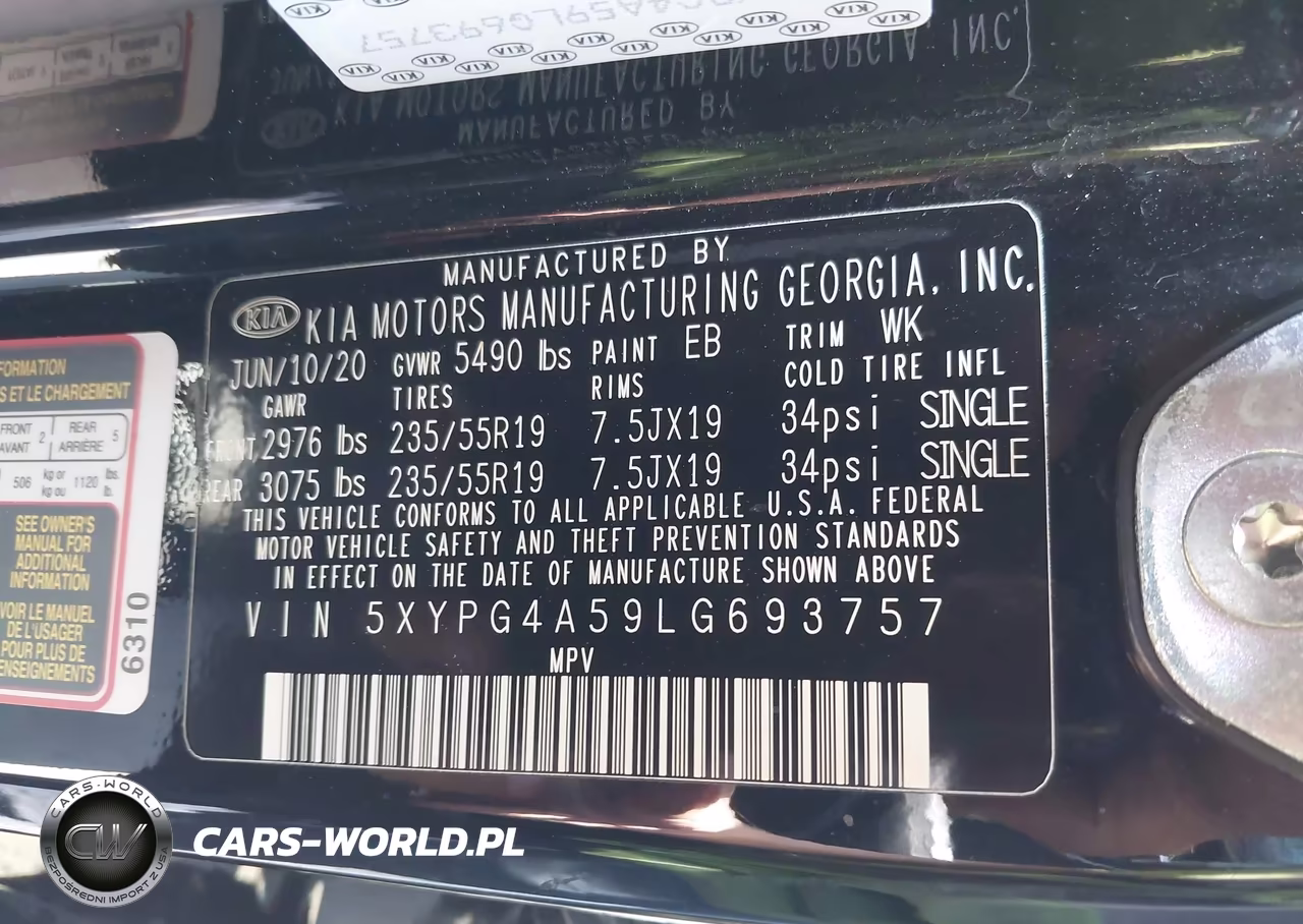 2020 Kia Sorento 3.3L S VIN:5XYPG4A59LG693757 - 9