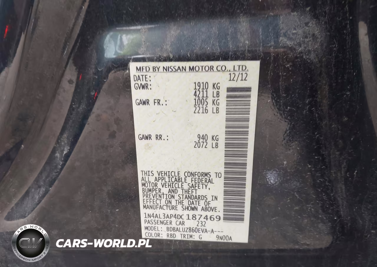 2013 Nissan Altima 2.5 VIN:1N4AL3AP4DC187469 - 9