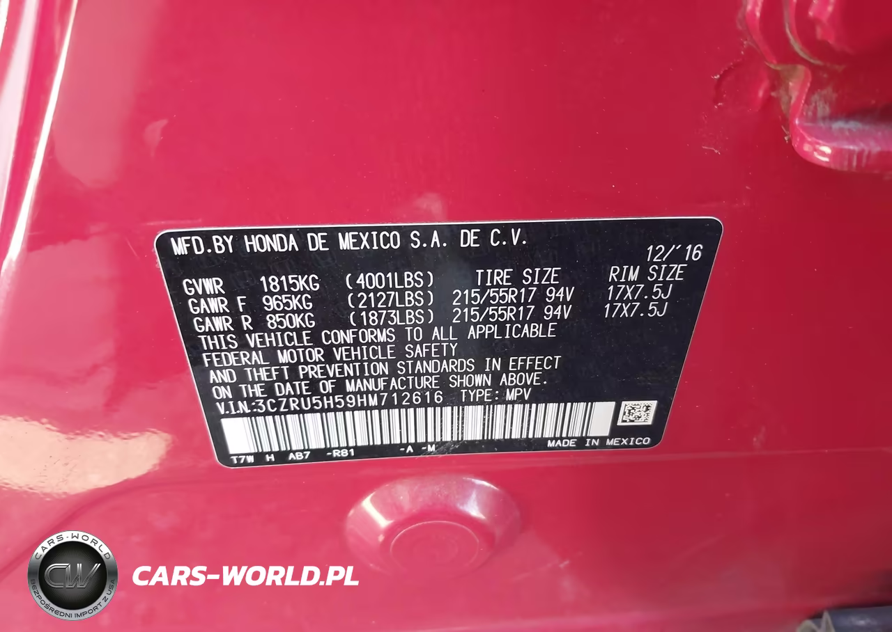 2017 Honda Hr-V Ex VIN:3CZRU5H59HM712616 - 9