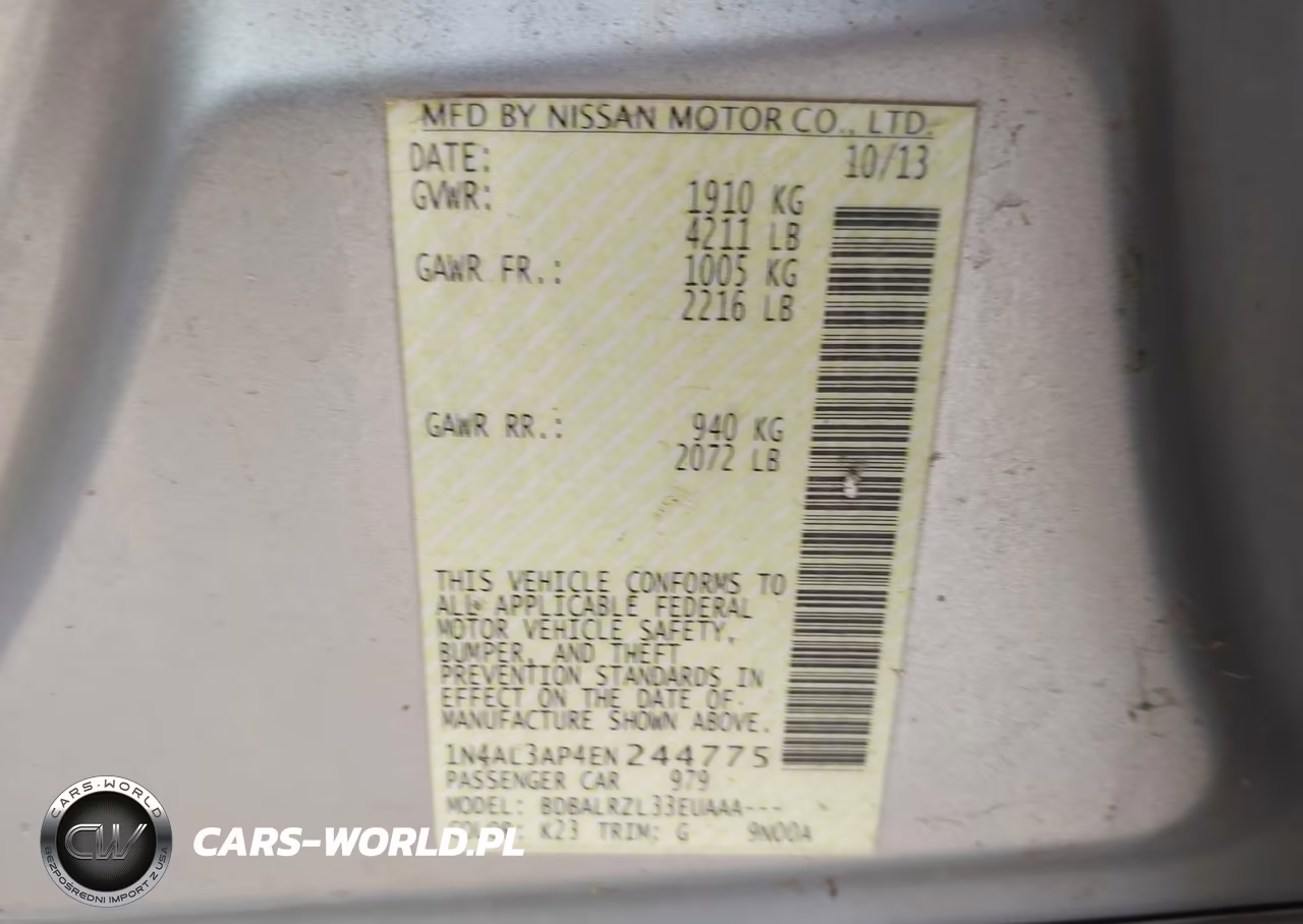 2014 Nissan Altima 2.5 S VIN:1N4AL3AP4EN244775 - 9
