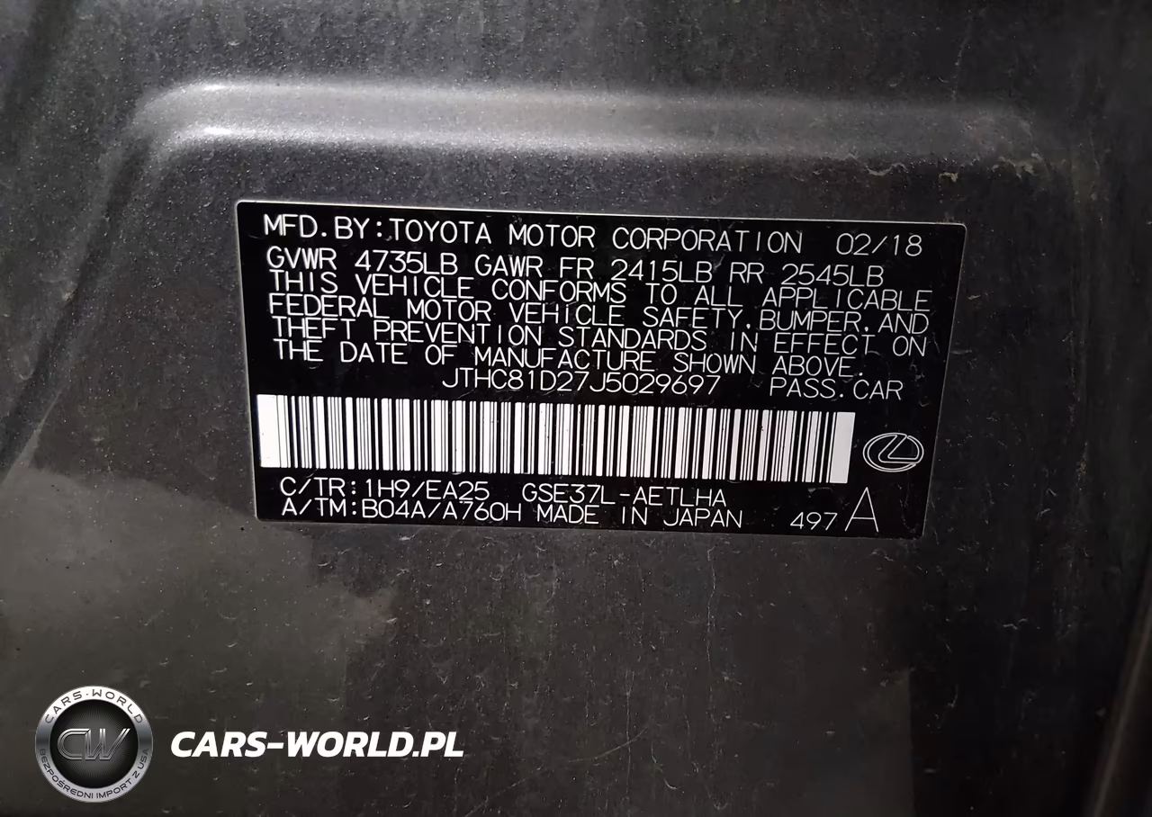 2018 Lexus Is 300 VIN:JTHC81D27J5029697 - 9