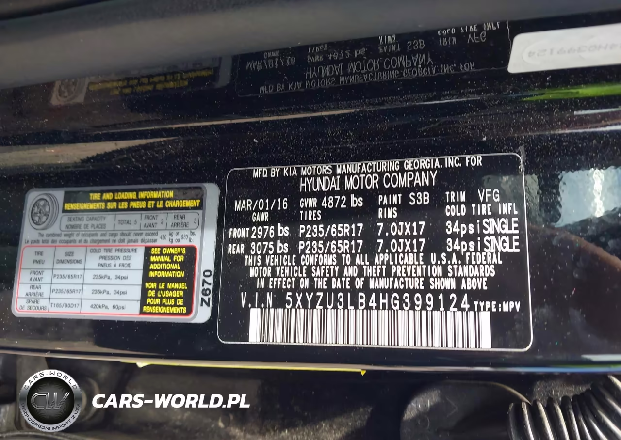 2017 Hyundai Santa Fe Sport 2.4L VIN:5XYZU3LB4HG399124 - 9