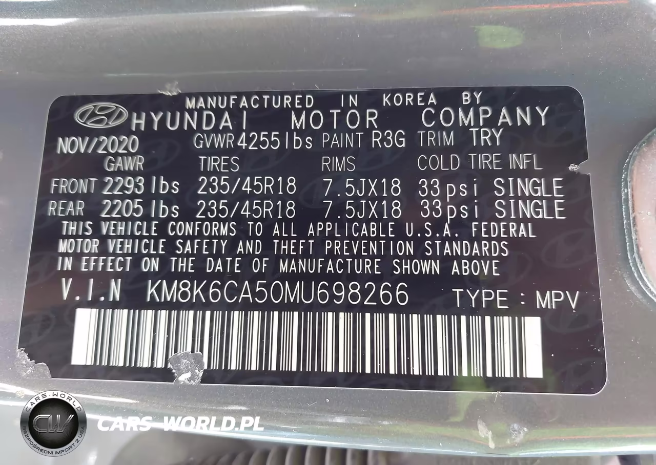 2021 Hyundai Kona Night VIN:KM8K6CA50MU698266 - 9