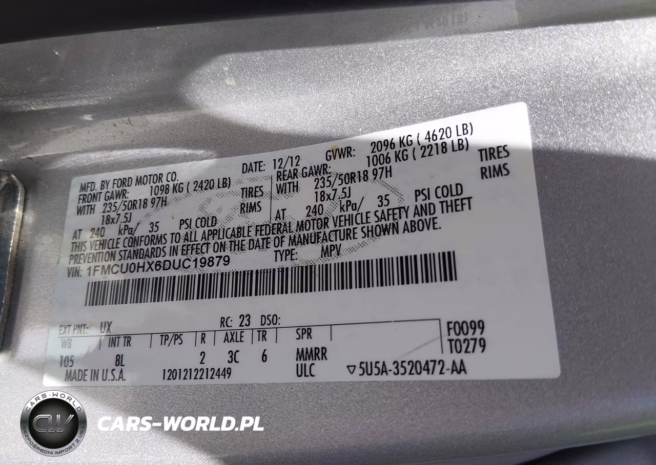 2013 Ford Escape Sel VIN:1FMCU0HX6DUC19879 - 9