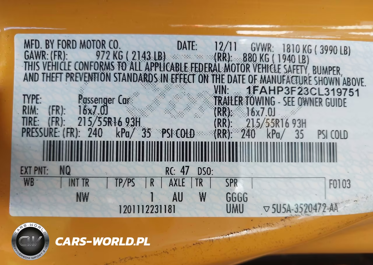 2012 Ford Focus Se VIN:1FAHP3F23CL319751 - 9