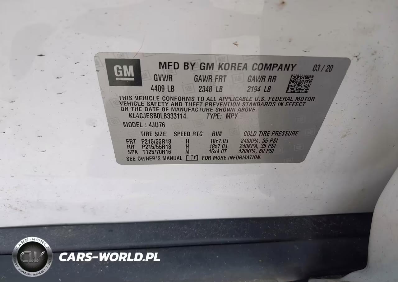 2020 Buick Encore Awd Preferred VIN:KL4CJESB0LB333114 - 9