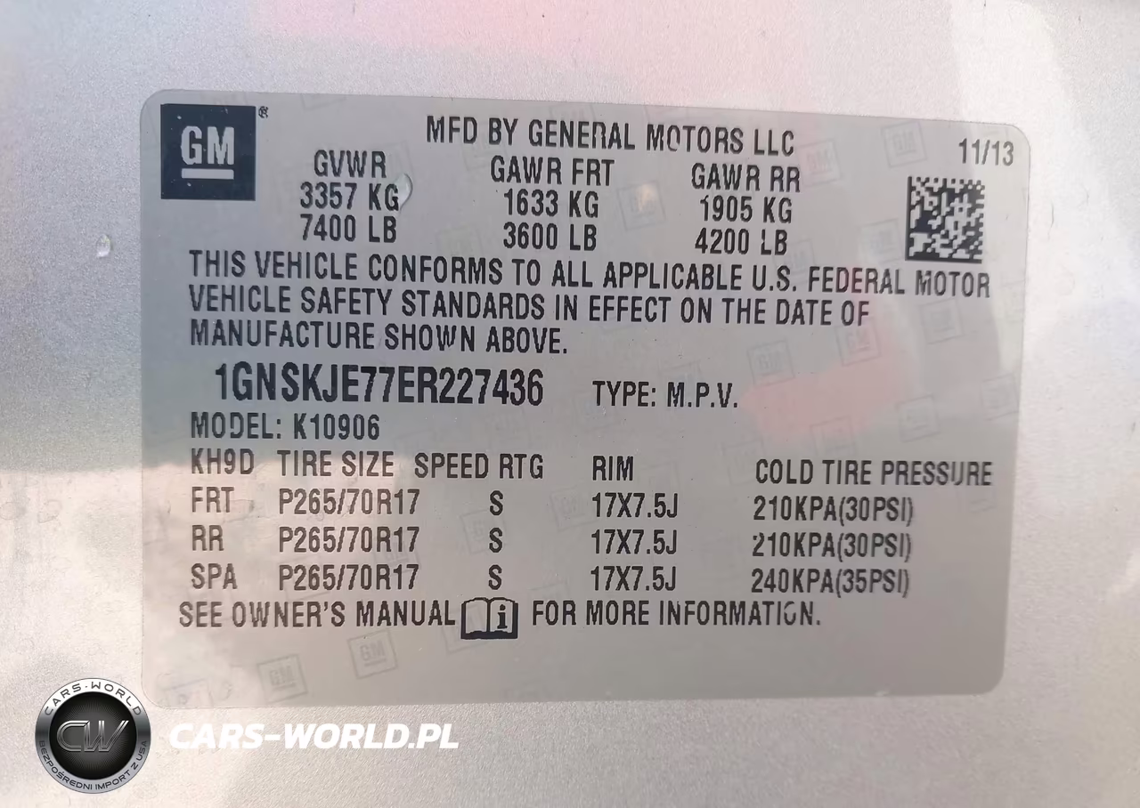 2014 Chevrolet Suburban 1500 Lt VIN:1GNSKJE77ER227436 - 9