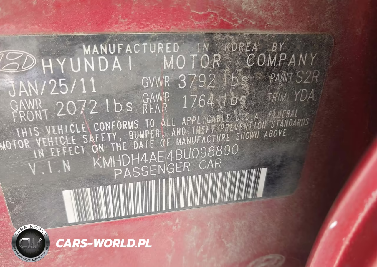 2011 Hyundai Elantra Gls (Ulsan Plant) VIN:KMHDH4AE4BU098890 - 9