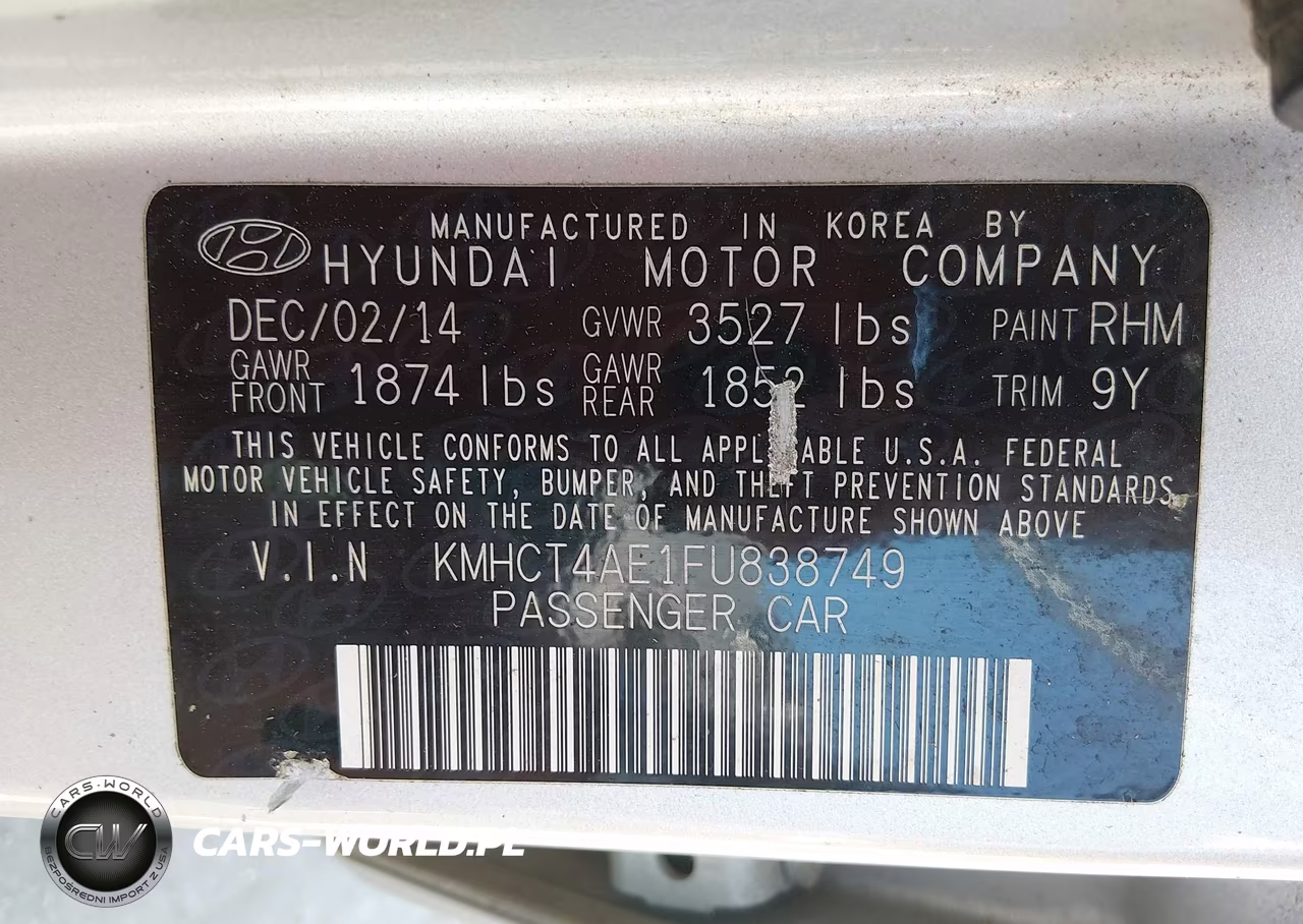 2015 Hyundai Accent Gls VIN:KMHCT4AE1FU838749 - 9