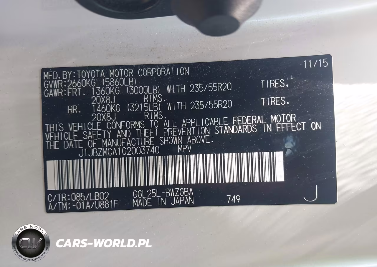 2016 Lexus Rx 350 VIN:JTJBZMCA1G2003740 - 9