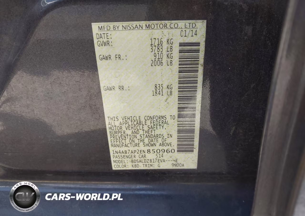 2014 Nissan Sentra Sv VIN:1N4AB7AP2EN850960 - 9
