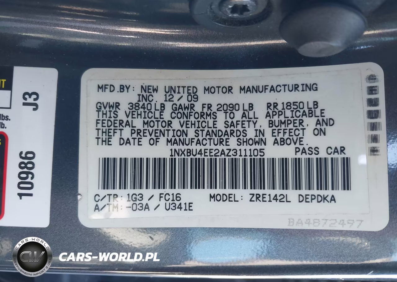 2010 Toyota Corolla Le VIN:1NXBU4EE2AZ311105 - 9