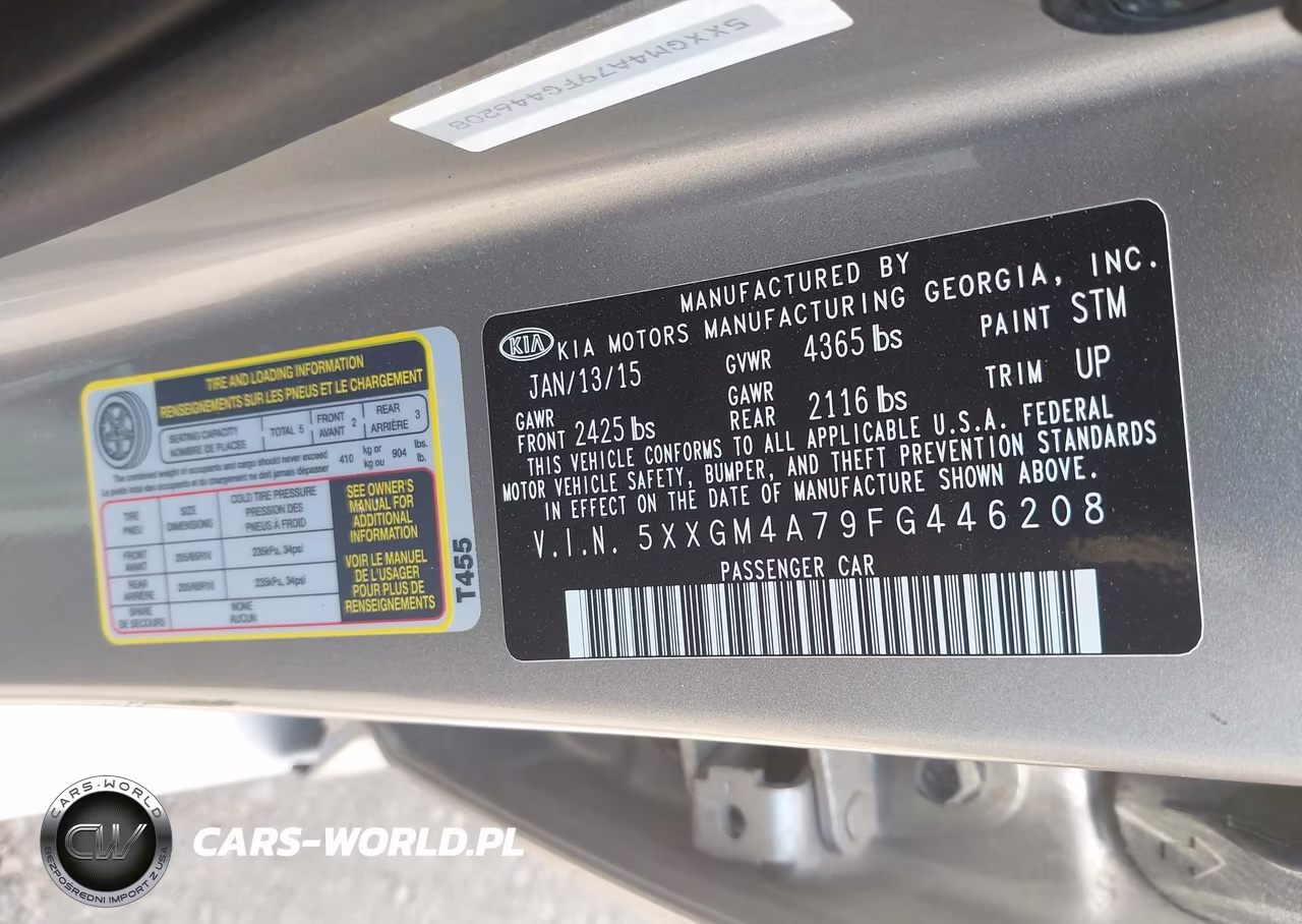 2015 Kia Optima Lx VIN:5XXGM4A79FG446208 - 9