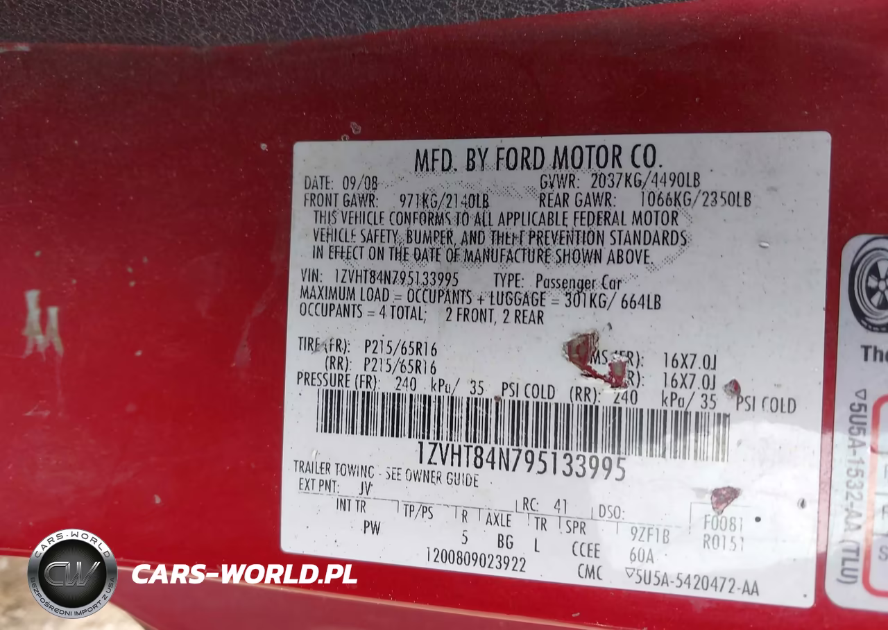 2009 Ford Mustang V6-V6 Premium VIN:1ZVHT84N795133995 - 9