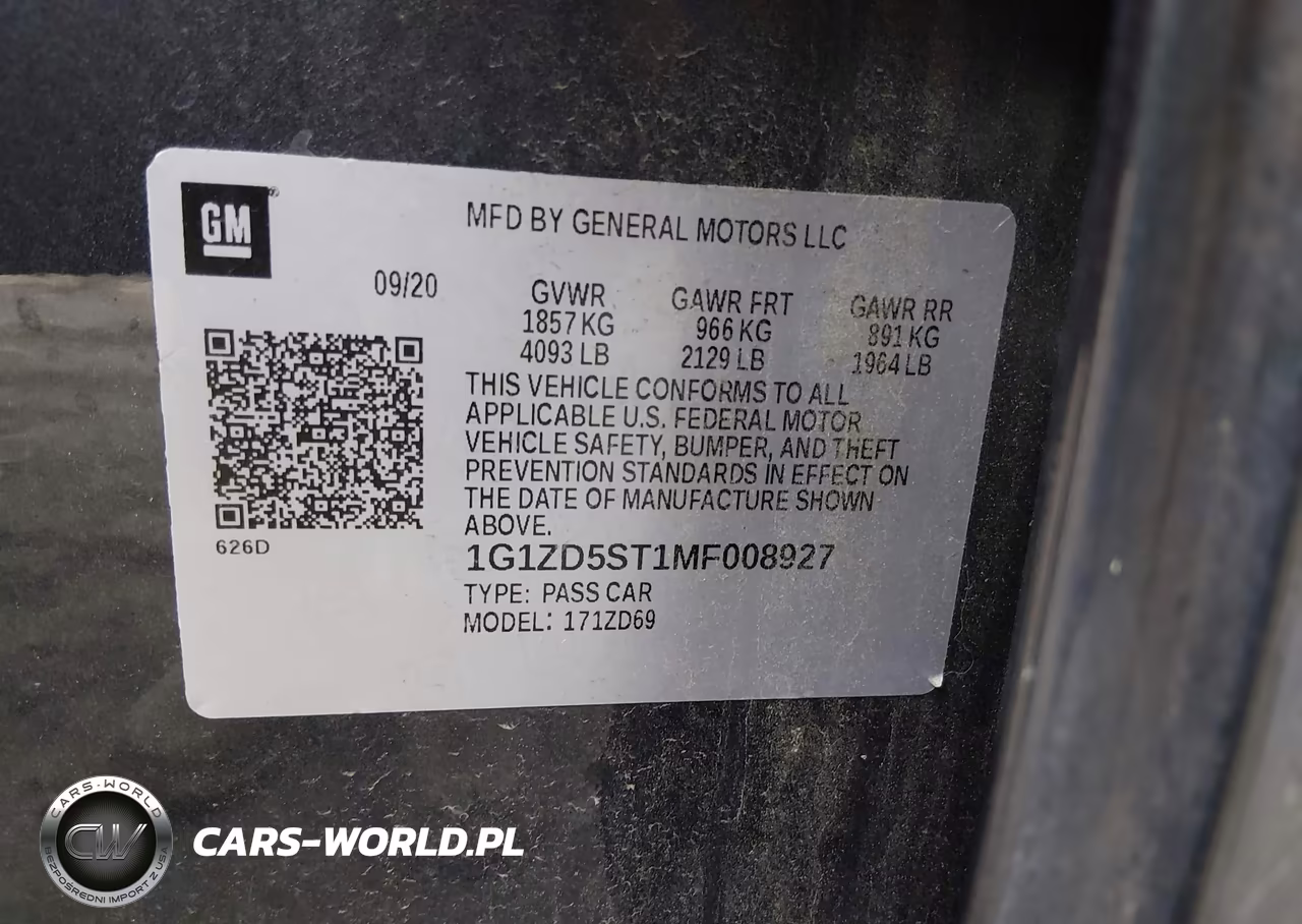 2021 Chevrolet Malibu Fwd Lt VIN:1G1ZD5ST1MF008927 - 9
