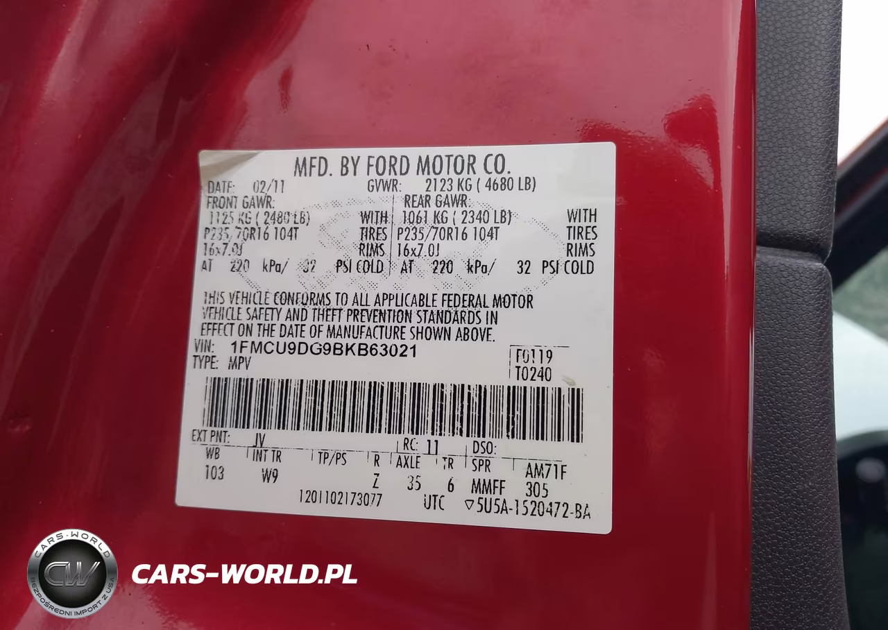 2011 Ford Escape Xlt VIN:1FMCU9DG9BKB63021 - 9