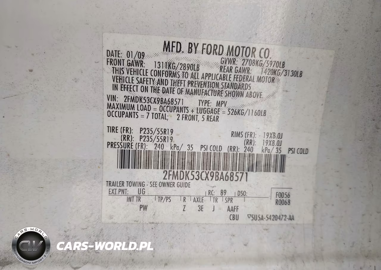 2009 Ford Flex Limited VIN:2FMDK53CX9BA68571 - 9