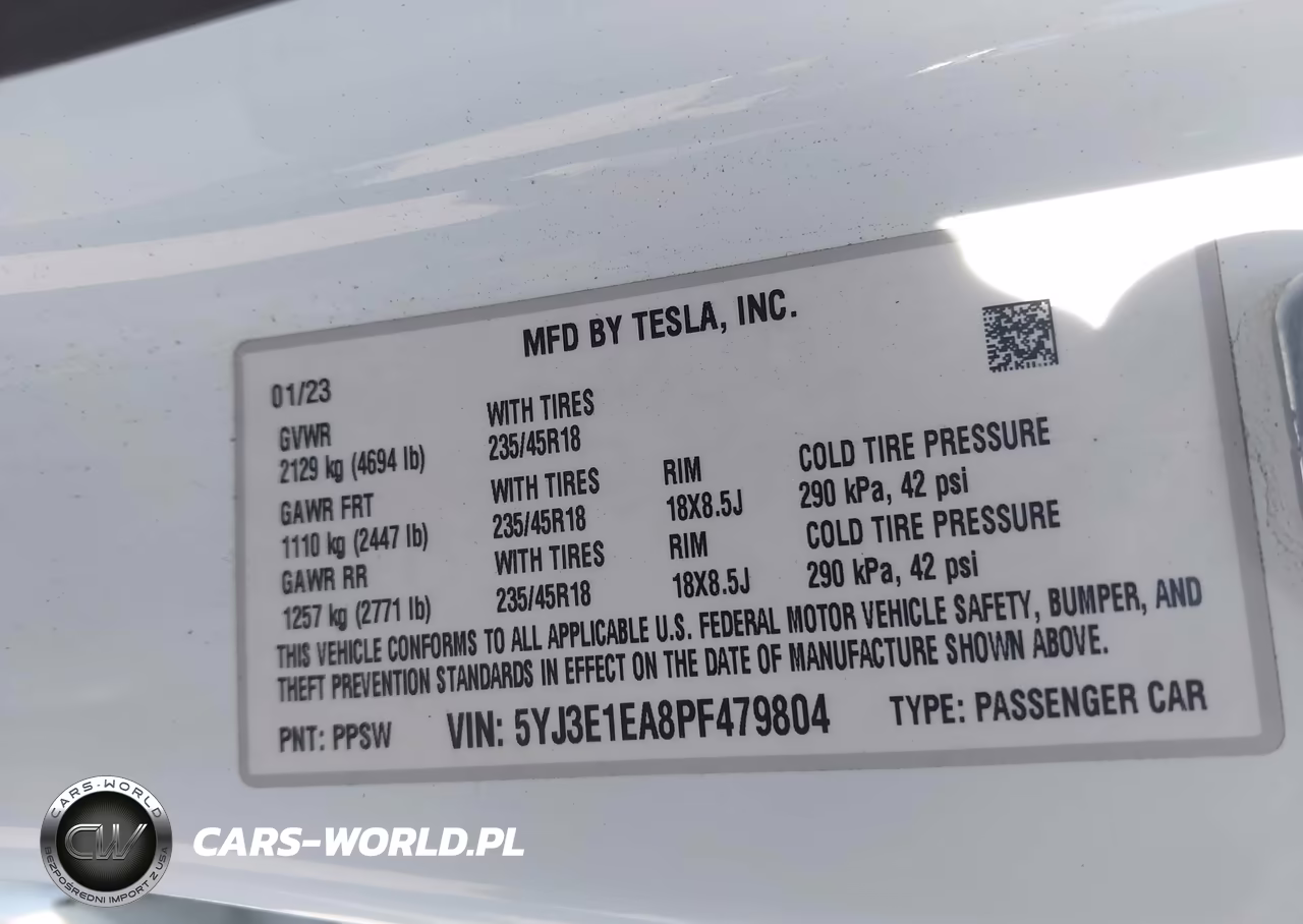 2023 Tesla Model 3 Rear-Wheel Drive VIN:5YJ3E1EA8PF479804 - 9